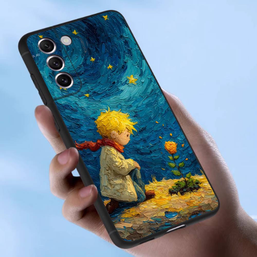 Oil Painting The Little Prince Case For Samsung Galaxy Case S25 S23 S22 S21 S30 S20 S10 Ultra Plus FE TPU Soft Cover