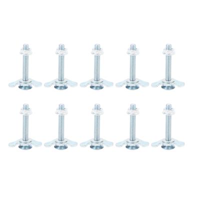 10pcs Double Stud L Track Fitting Threaded Bolts Threaded Lug Nut Fitting Tie Down Zinc Plated for Pickup Van Truck Accessories