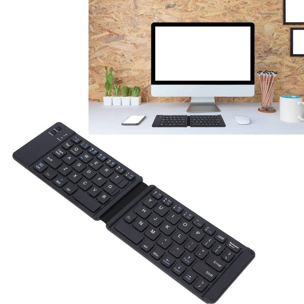 Rechargeable Wireless Folding Keyboard Slim Design Foldable Keyboard Bluetooth Keyboard  Office
