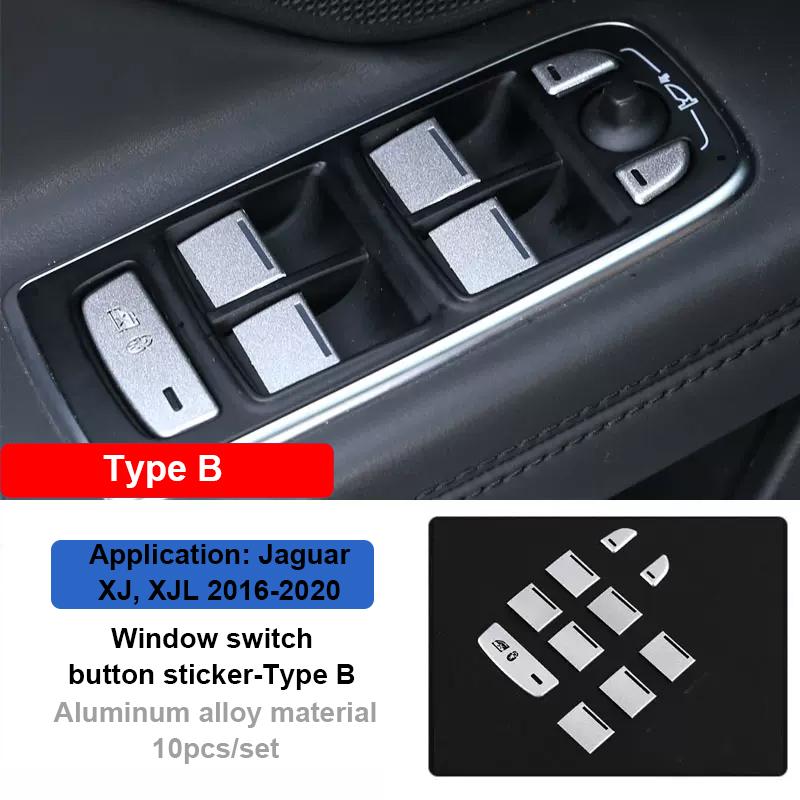 For Jaguar XJL XJ Button Cover Decals Chrome Car Button Stickers For AC Heater Control Switch For Jaguar XJ X351 Car Accesories