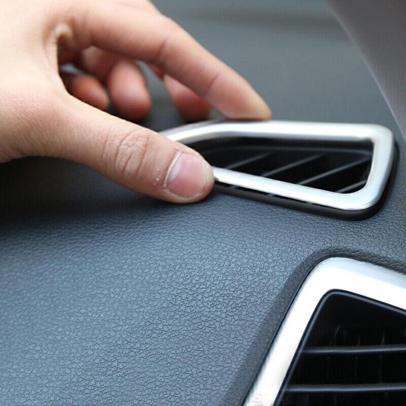 For Hyundai Tucson 2016-2018 Matte Silver Dash L&R AC Air Outlet Vent Trim 2PCS