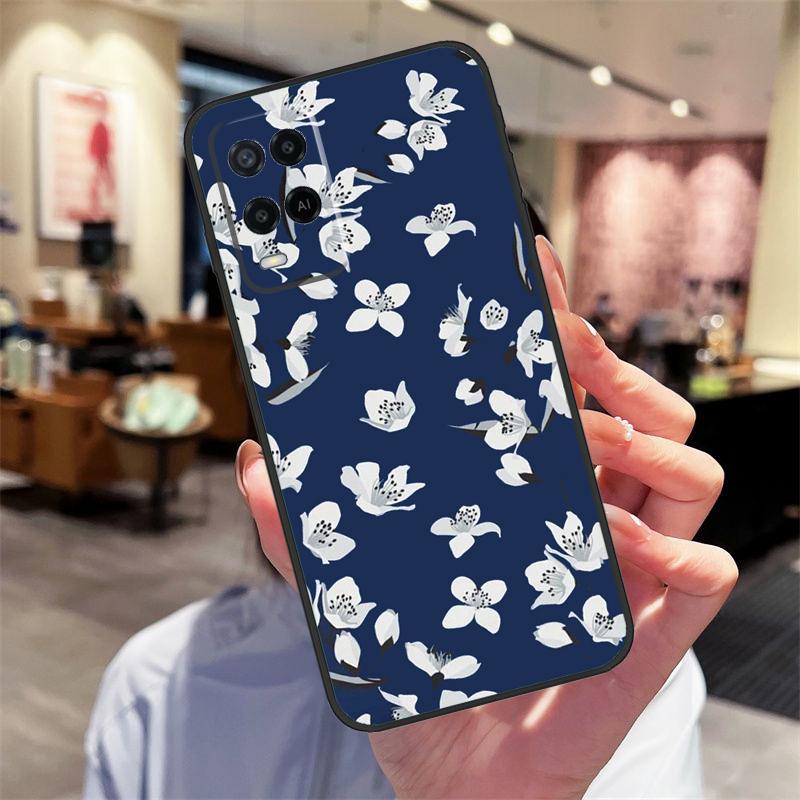Cherry Blossom Floral Case For Oppo A40 A60 A80 A18 A38 A58 A78 A98 A16 A76 A96 A15 A17 A77 A74 A94 A54 A57S Cover