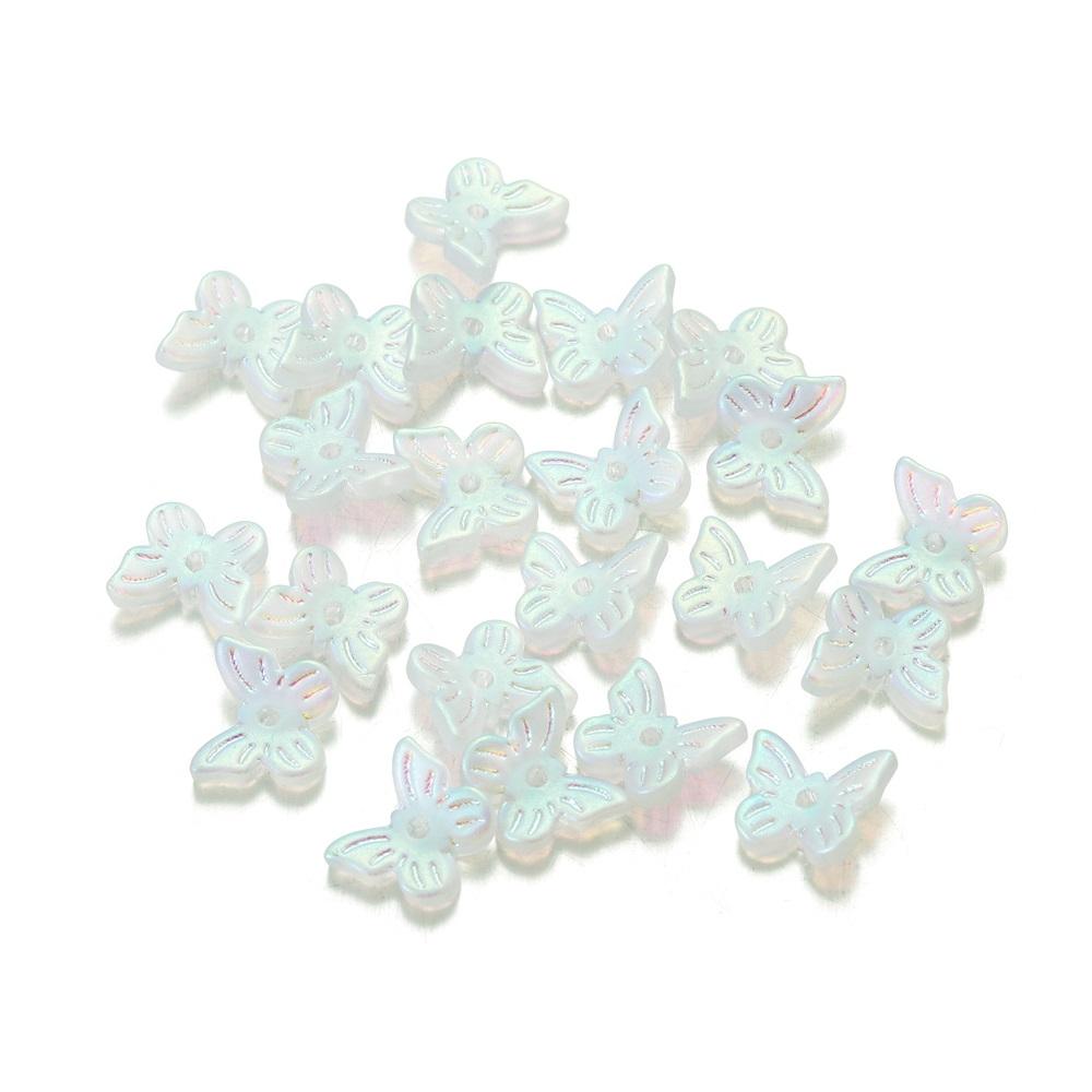 50pcs/bag Mixcolour  Butterfly Shape Glass Bead Seed Beads Loose Beads Bracelet For DIY Jewelry Making Finding Accessories