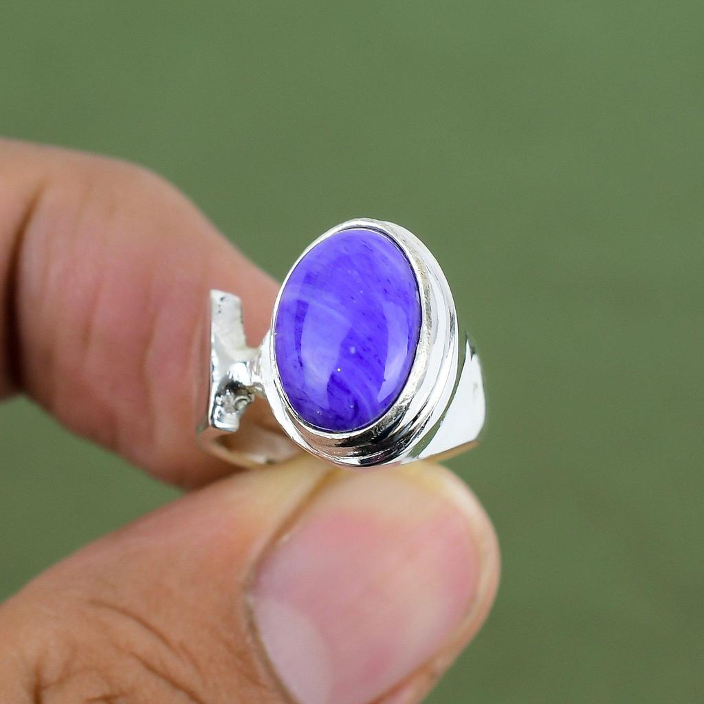 Charoite Ring 925 Sterling Silver Ring Handmade Designer Ring Antique Jewelry Top Qualitty Gemstone Ring Gift For Mom Available In Ring Size