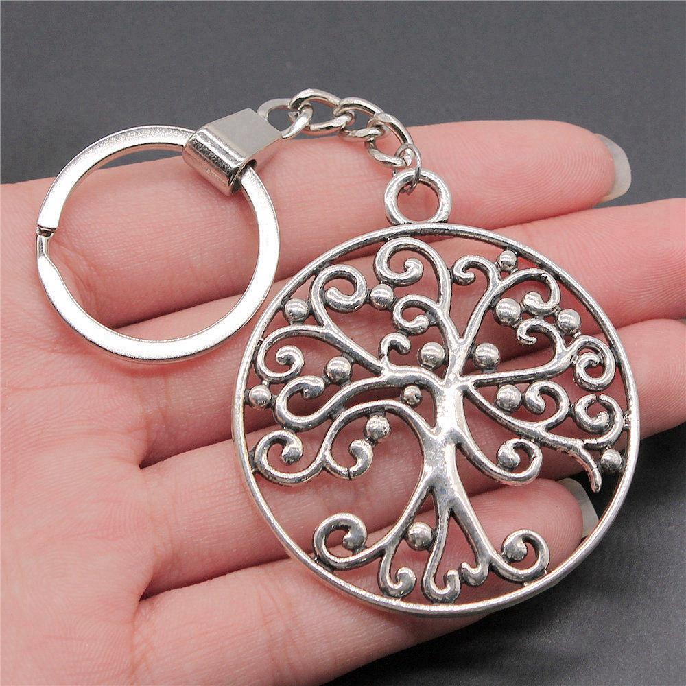 Tree of Life Nature Growth Pendant Antique Bronze Metal Keychain Trendy Gift for Nature Lovers