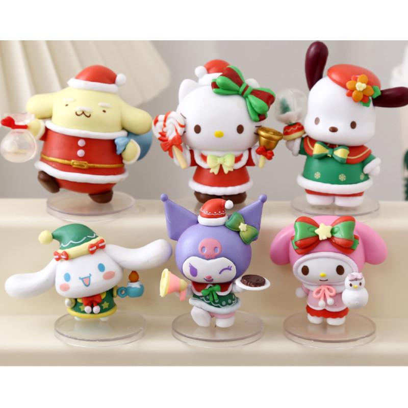 Hello Kitty Kuromi My Melody Christmas Themed Mini Model Desktop Decor Ornament For Holiday Gift And Collectible