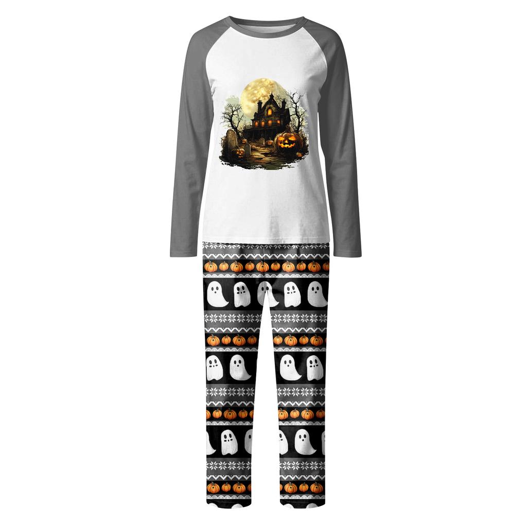 Halloween Tag Drucke Familie Passend Langarm Tops+Hosen Set Familie Passende Sets