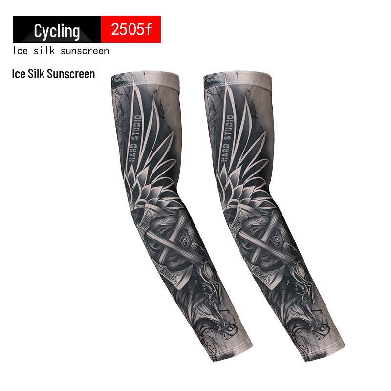 Men s Outdoor Sports Ice Silk Arm Sleeves - Cycling & Driving Tattoo Arm Guards One Size