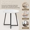 Set tavolo da pranzo moderno (5 pezzi) con 4 sedie, tavolo da cucina rotondo con 80 cm di diametro e gambe in metallo nero, piano in MDF bianco, sedie in velluto nero