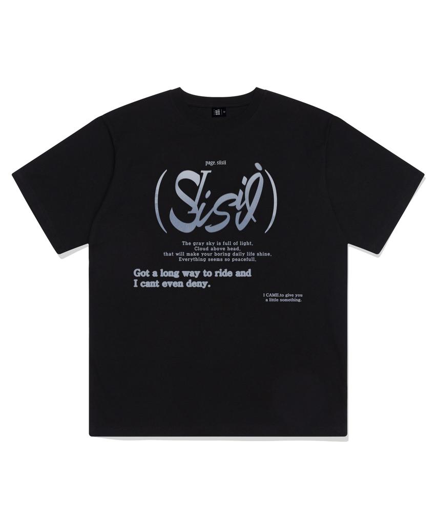 PAGESIISII Shishi Printed Short Sleeve T-Shirt Black