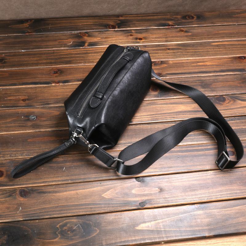 

New Leather Men s Commuting Casual Shoulder Bag, Crossbody Bag, Top Layer Cowhide Chest Bag, Soft Large Capacity Handbag