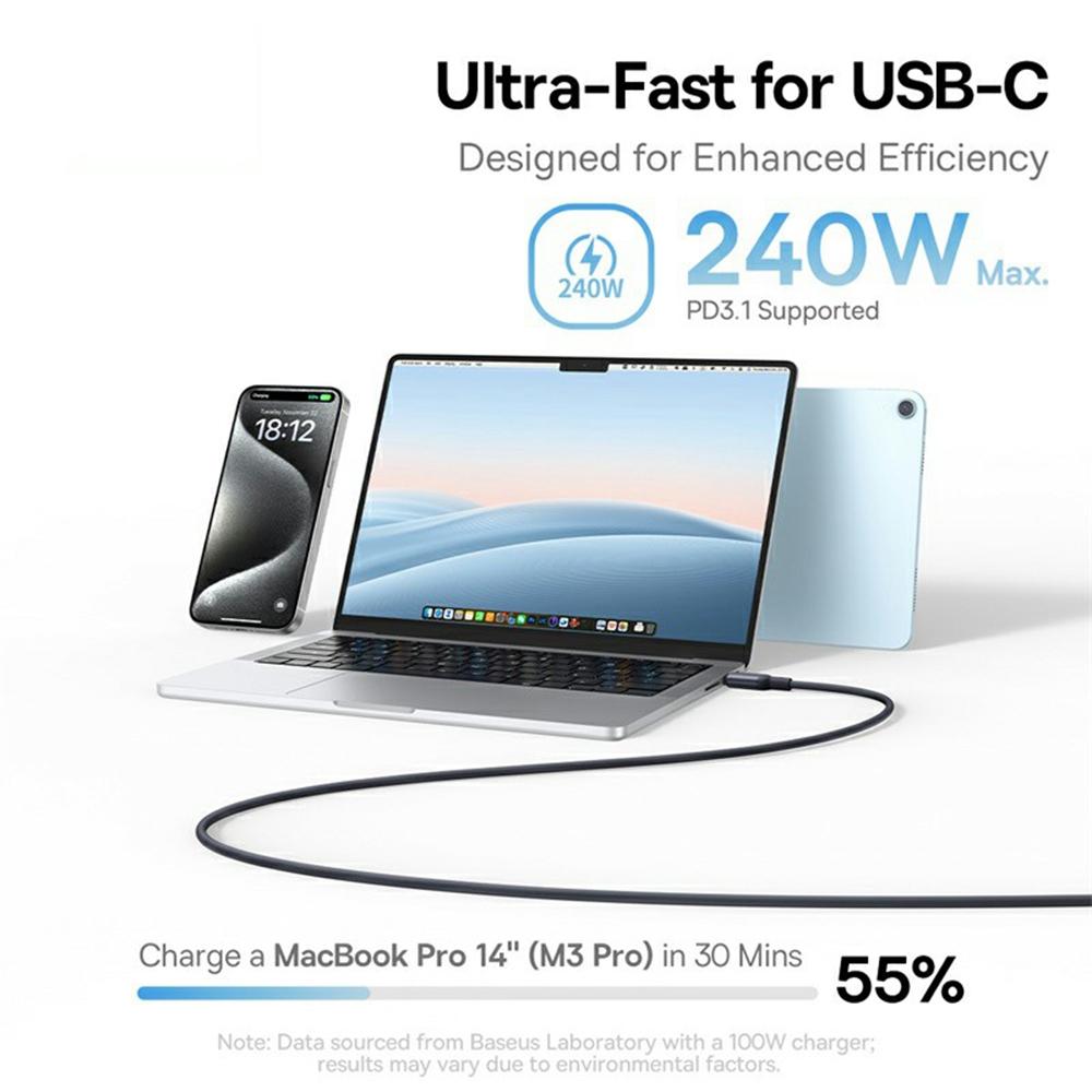 Cablu Magnetic din Silicon Lichid BASEUS Picogo 1m Încărcare Rapidă USB-C la USB-C 240W Cablu de Date