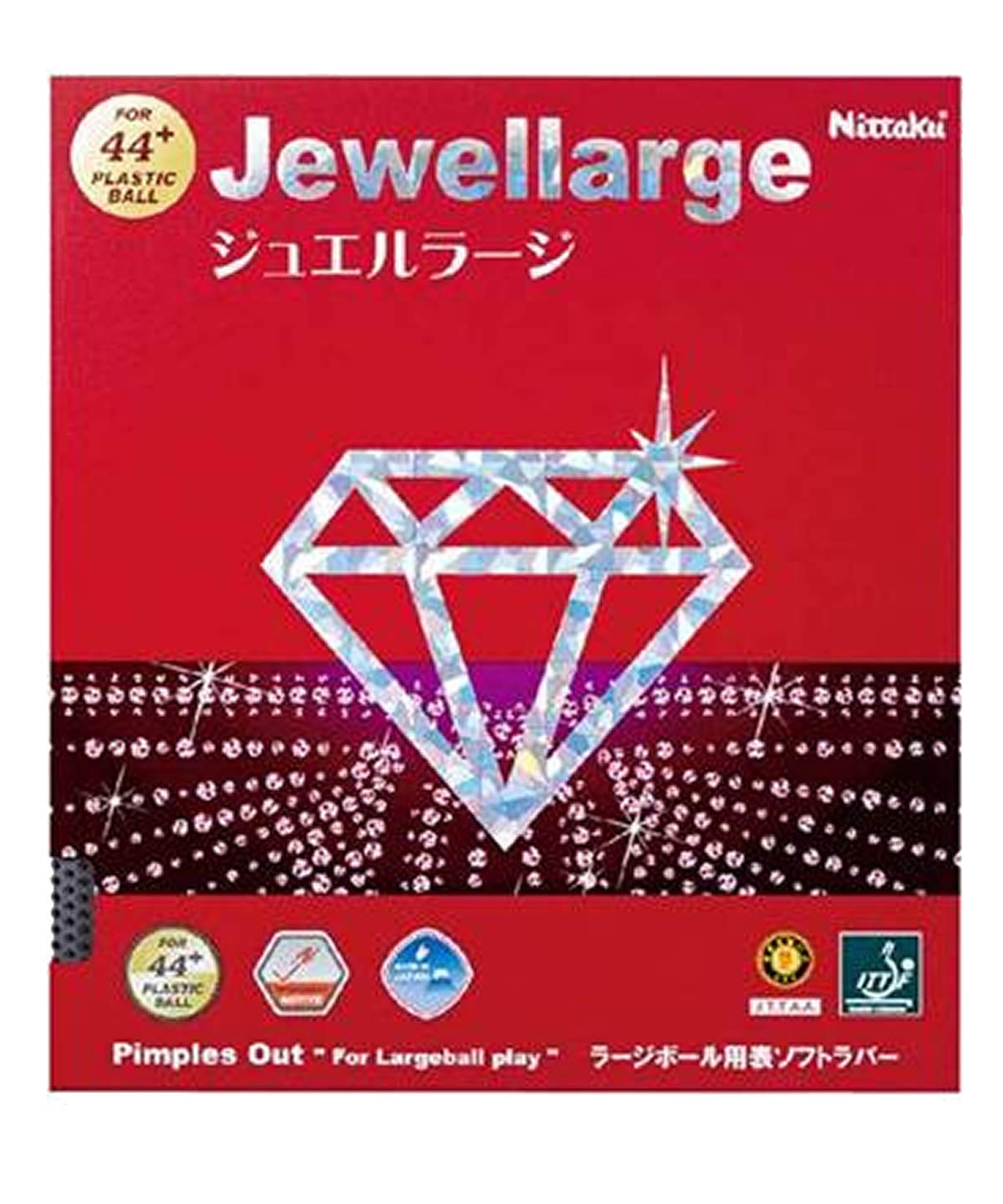 

Nittaku Table Tennis Rubber Jewel Large Large Ball Speed Black Extra Thick NR-8564