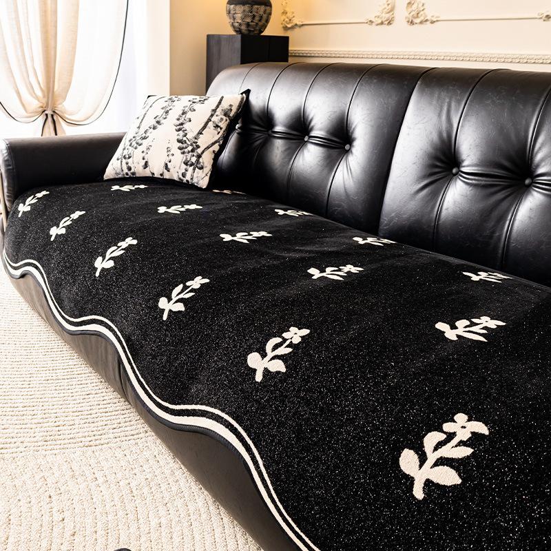 

2025 new special-shaped sofa cushion, universal in all seasons, straight row three-leather sofa seat cushion, non-slip, advanced feeling cover 90*70cm