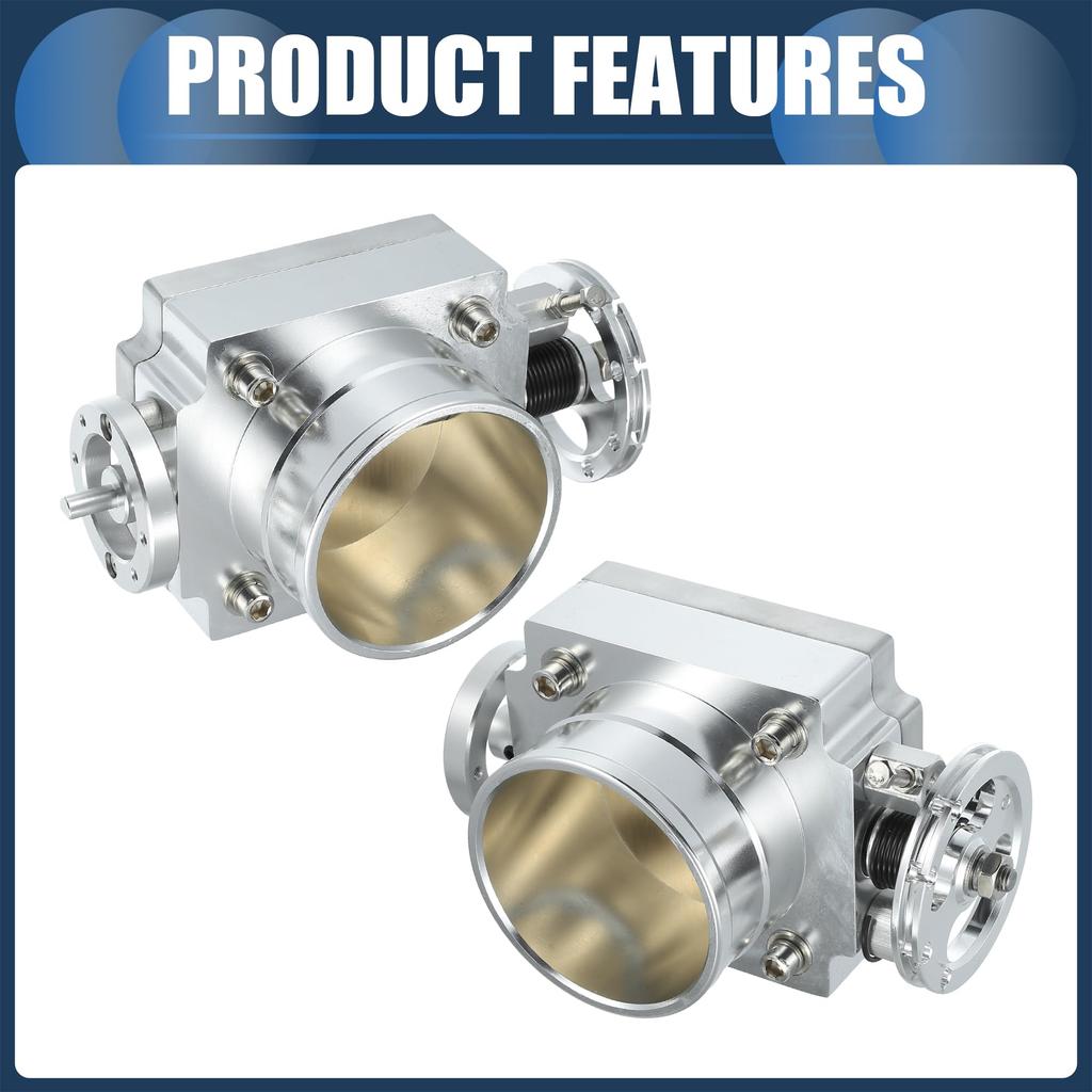 INFINAUTO Throttle Body Assembly 80mm Car Actuator Aluminum Alloy Silver Tone 1pc