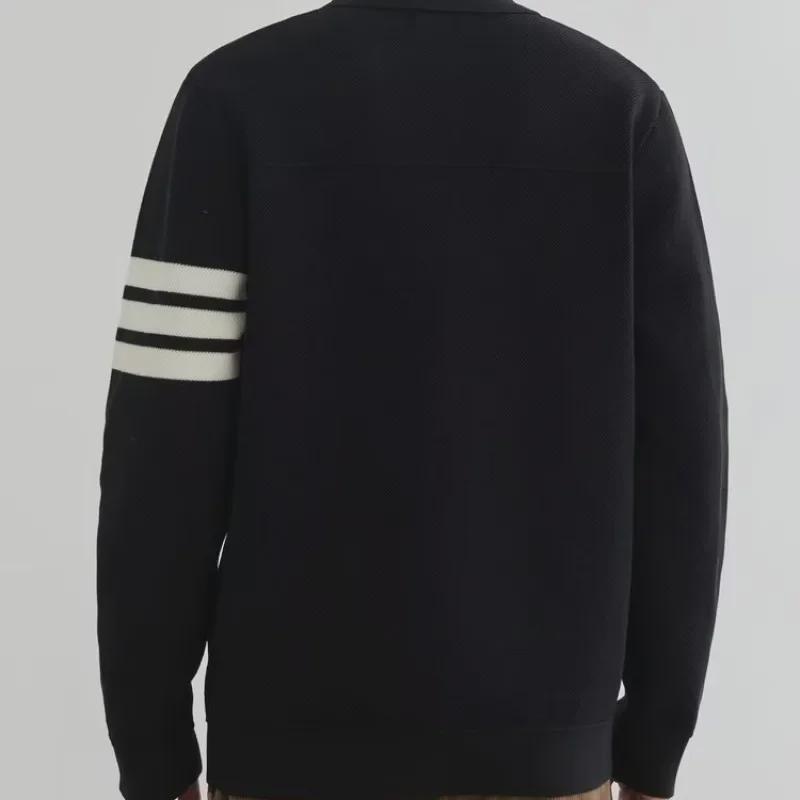 2024 Men's High-Density Jacquard Knitted Cardigan Jacket for Spring & Autumn