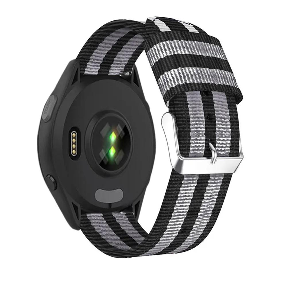 22mm 20mm Canvas Nylon Strap For Garmin Forerunner 570 965 265 165 55 970 Venu 3 Bracelet Belt Vivoactive 6 5 Approach S50 Band