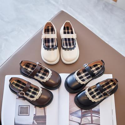 Scarpe da Ballo da Principessa per Bambine Scarpe in Pelle con Dolce Pizzo Suola Morbida 2024 Nuove Scarpe Mary Jane da Performance per Bambine Moda