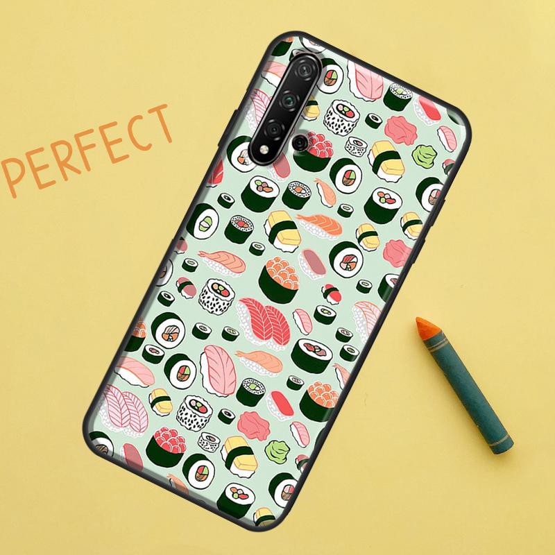 Kawaii Sushi Crowd For Huawei Nova 5T 9 10 SE 7i 8i 11i 12i Y60 Y61 Y70 Y72 Y73 Y90 Y91 P20 P30 P40 Lite Case