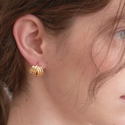 Halden Cross 3 Ring One Touch Earrings (E045_gold)