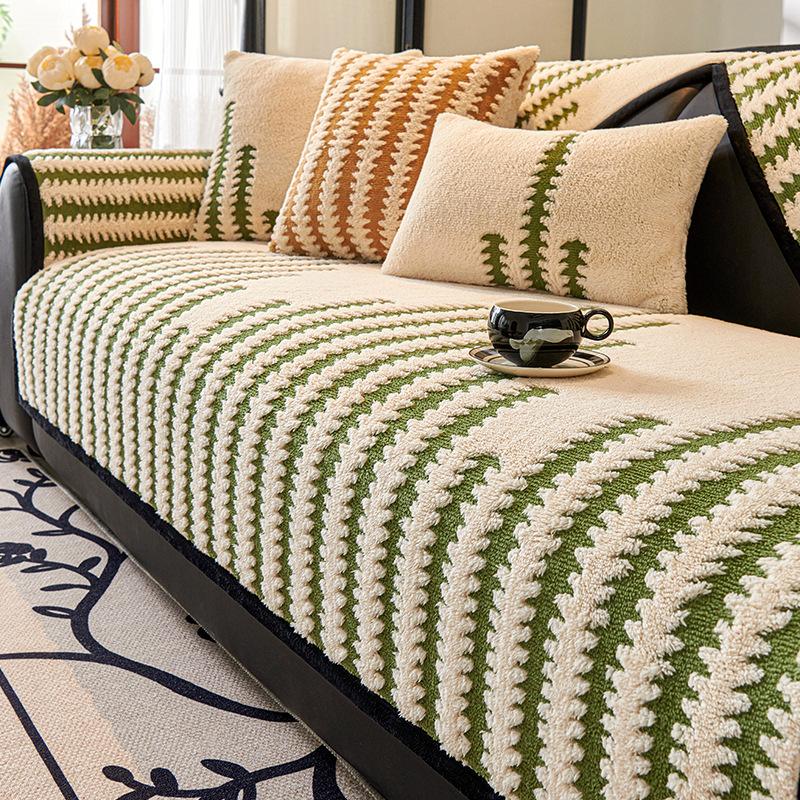 

Premium Sense Simple Modern Non-Slip Seat Cushion Winter Living Room Sofa Cover Cushion Plush Nordic Sofa Towel Sofa Cushion 70*70cm