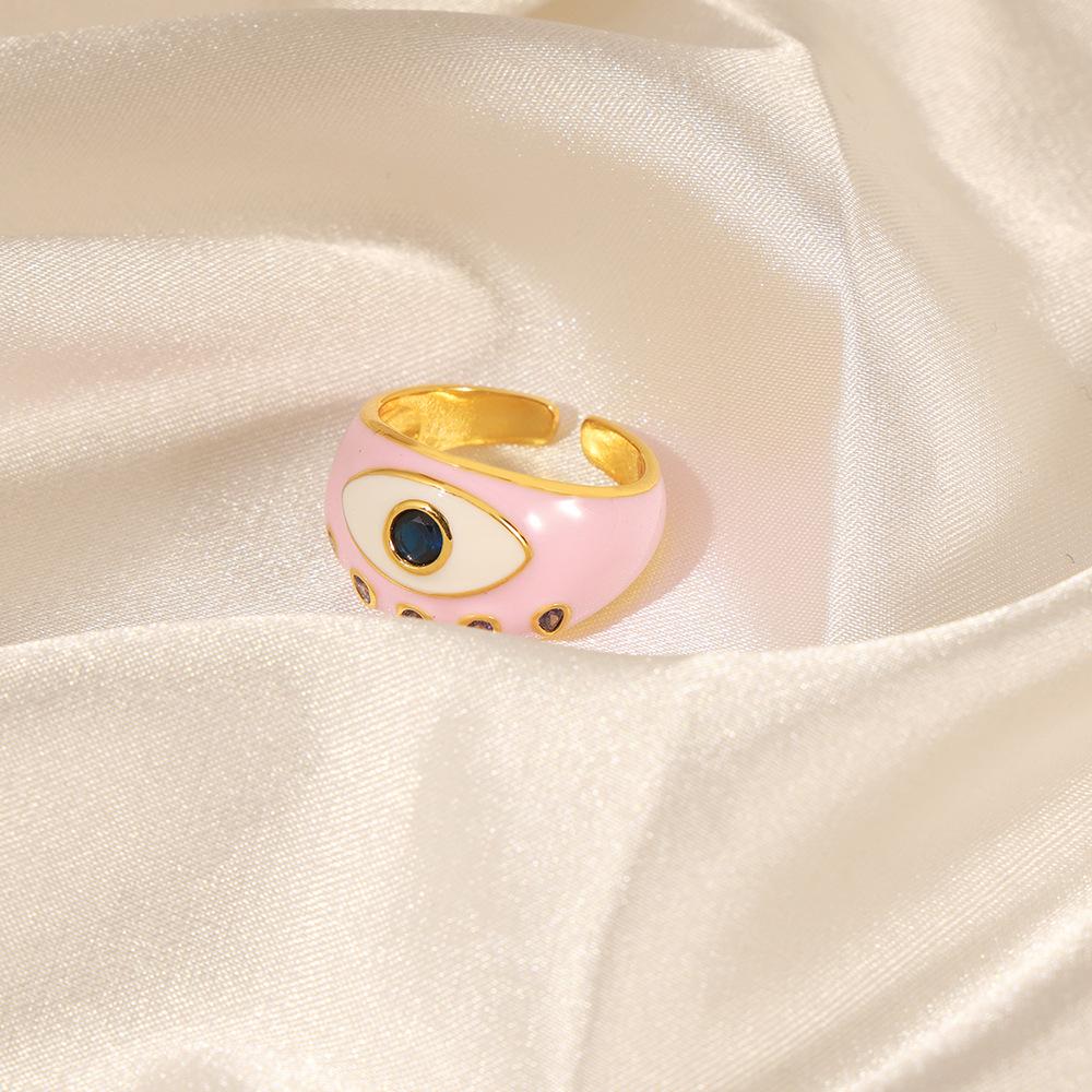Men's Adjustable Retro Demon Eye Enamel Ring