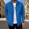 2025 Men's Spring and Autumn Zipper Pocket Lapel Solid Color Casual Slim Cardigan Men's Jacket Coat