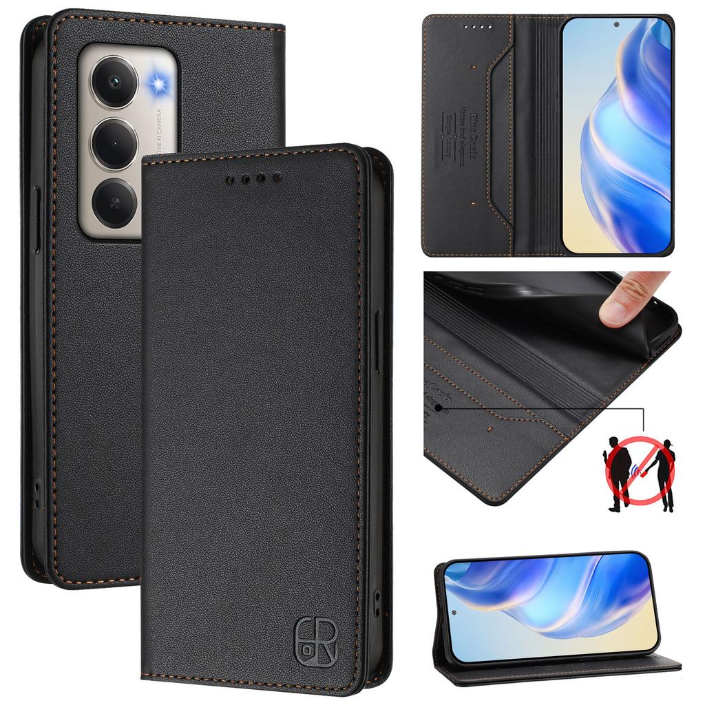 Étui Portefeuille Rétro Pour Xiaomi Redmi 15 5G - Cuir Synthétique, Fermeture Magnétique, Fentes Cartes, Fonction Support - 4