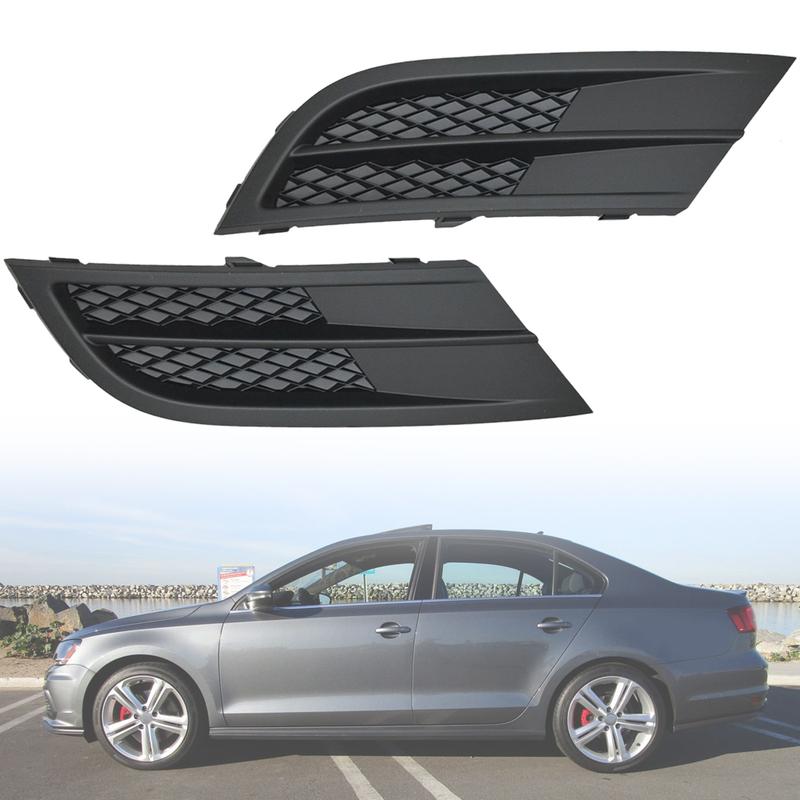 Matte Black Car Front Bumper Fog Light Grille Cover Trim Left/ Right for VW Jetta 2015 2016 2017 Without Fog Light 5C6853666G
