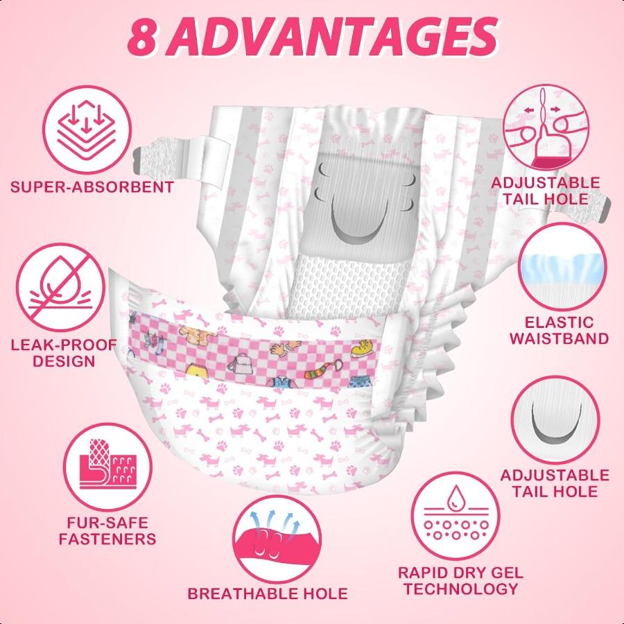 

Подгузники для домашних животных для собак-самок впитывающие мягкие согревающие подгузники для мочи вкладыши подгузники для щенков собачьи кошачьи очень маленькие 54 штуки United States