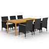 Day and Night - Day and Night 7-Piece Garden Dining Set Black