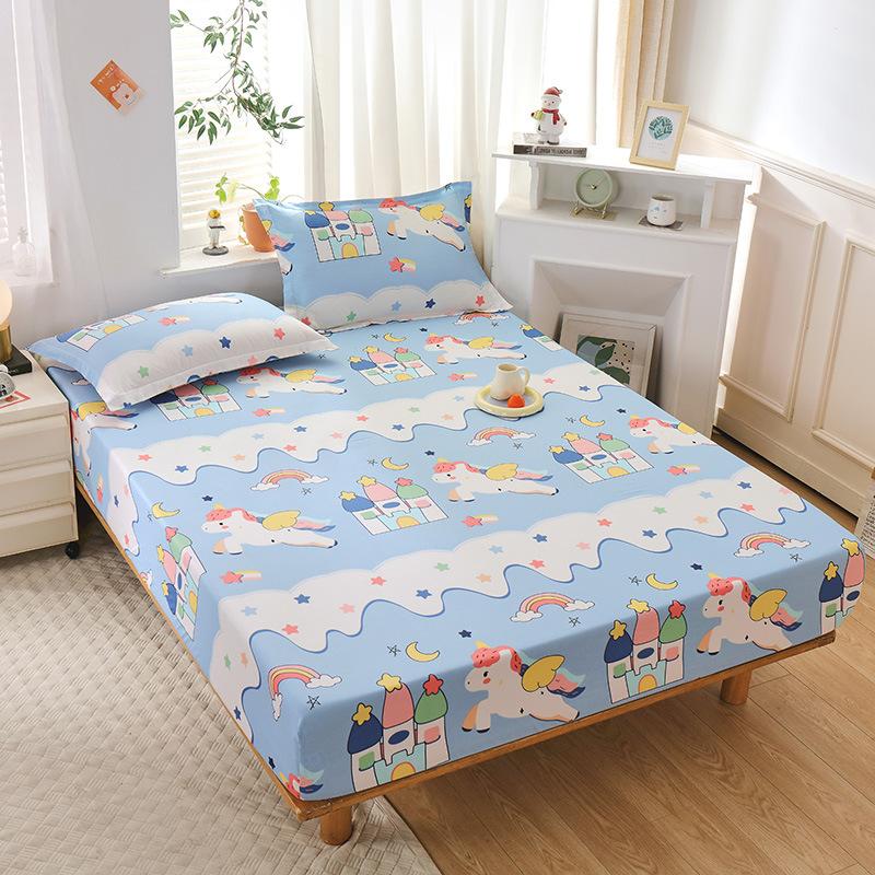New Pure Cotton Single Bed Sheet Cartoon Small Fresh All Cotton Bed Sheet Single Double Mattress Protective Cover