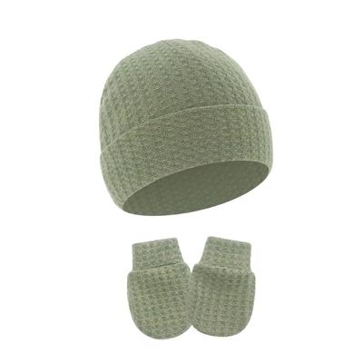 Ensemble Bonnet et Mitaines Bébé Chapeau Turban Coupe-Vent Bonnet pour Nouveau-nés Bonnet d'Hôpital avec Mitaines assorties Cadeau de Douche