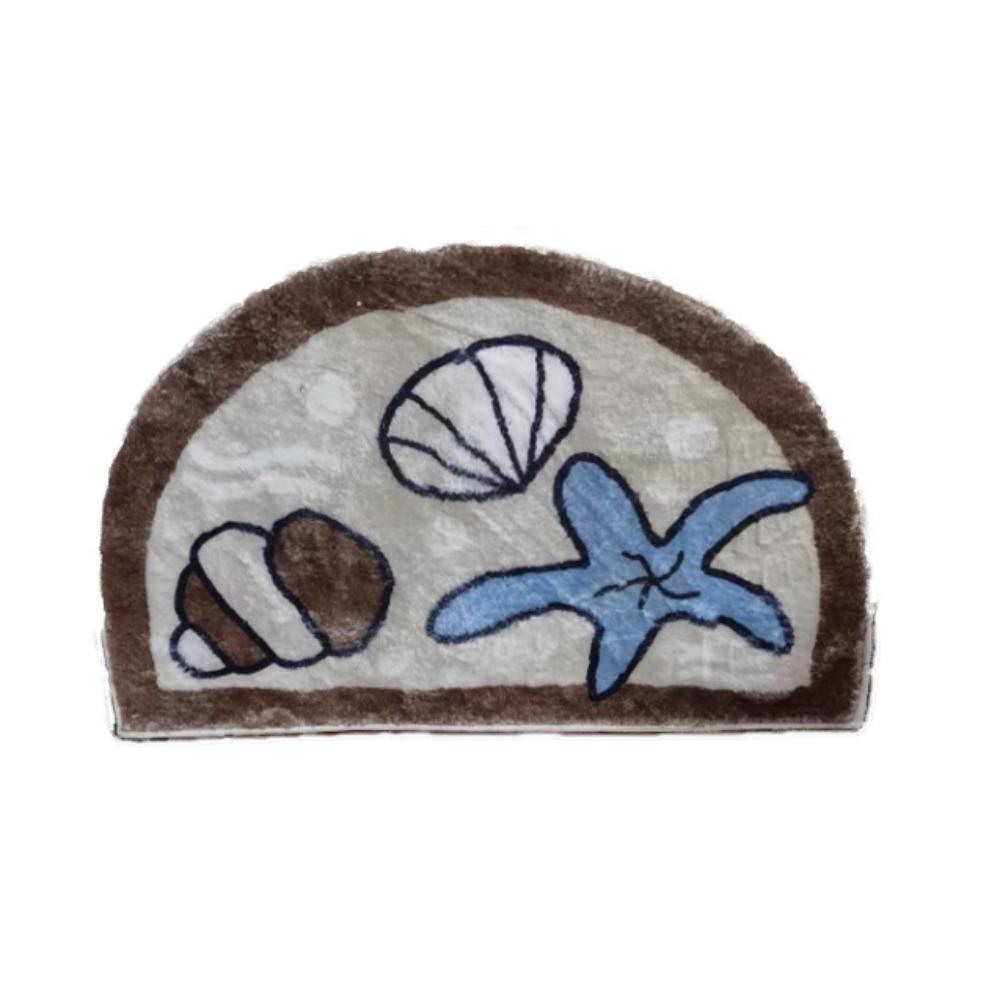 

Vibrant Starfish Shell Pattern Rug Non-Slip Sea Star Bath Mat Durable Bathroom Carpet Bedroom коричневый