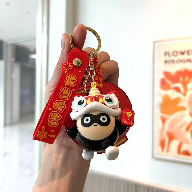 Adorable Pvc Keychain With Cartoon Lion Perfect For Bags And Car Keys