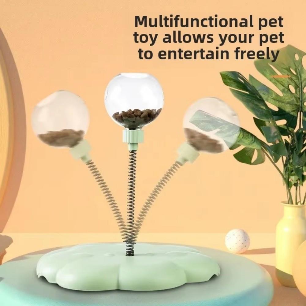 PP Cat Toy Wheel with Spring Self-Entertaining Toys New Loaded Food Dispenser  For Kittens and Cats