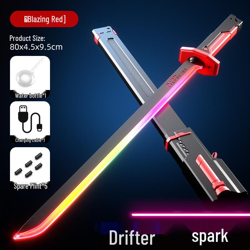 Douyin LED Samurai Sword Toy - Flashing Laser Blade for Kids