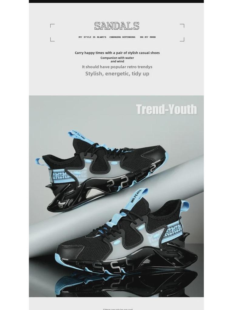 Hochwertige, trendige Herren-Sommerschuhe mit dicker Sohle und leuchtenden Papa-Schuhen: Atmungsaktive, jugendliche Outdoor-Schuhe