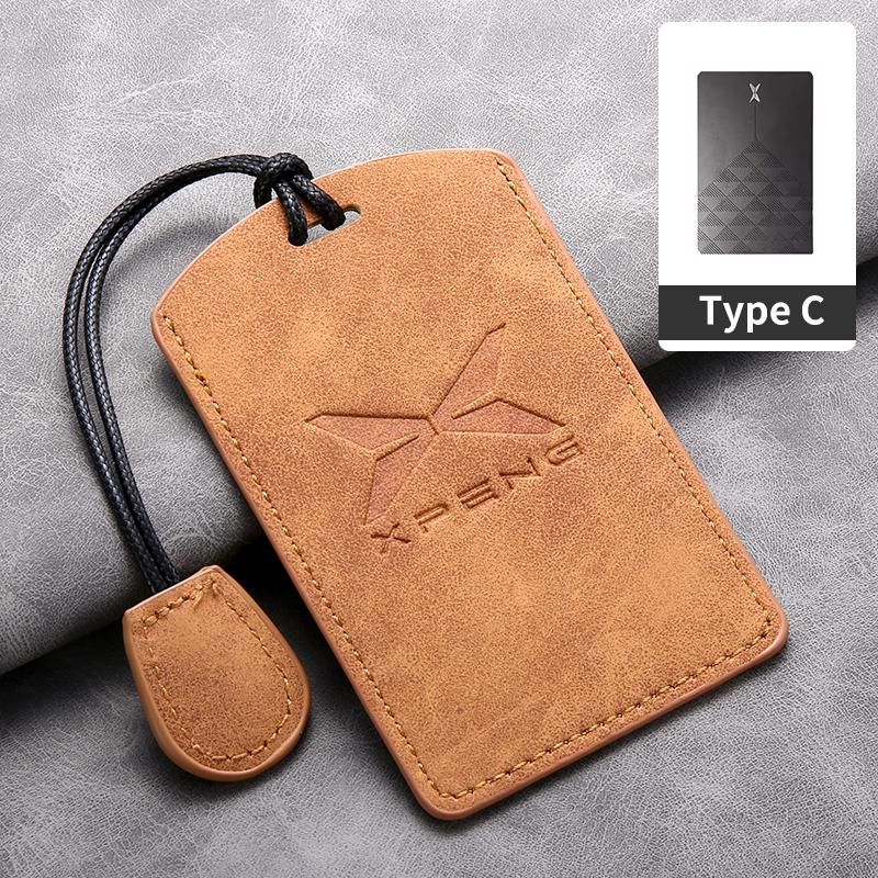 Sheepskin Leather Car NFC Card Key Case Cover Holder Protector Shell for Xiaopeng Xpeng P7 P5 Buckle G9 G3 G3i Auto Accessories