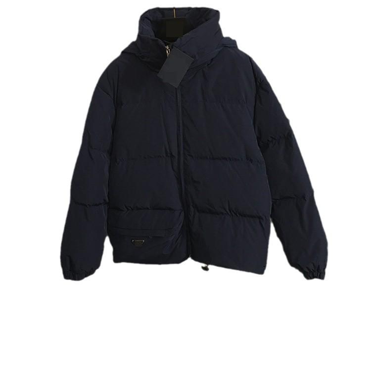 Autumn South Oil Season New Triangle Mark Decorative Pocket Hat Can Store Long Sleeve Hooded Down Jacket