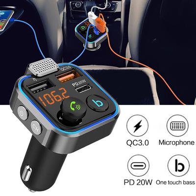 1 adet Bluetooth 5.0 FM verici araç kiti MP3 modülatör oynatıcı kablosuz Handsfree ses alıcısı çift USB hızlı şarj cihazı Stonego araba aksesuarları