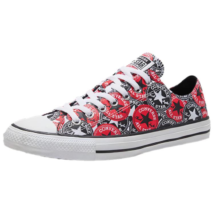 Converse Chuck Taylor All Star Bequeme Vielseitige Langlebige Leichte Low Top Canvas Schuhe Unisex Sneaker Schwarz Rot 166986C