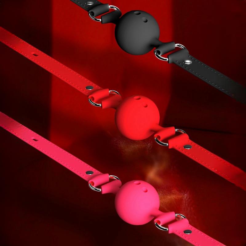 3 Sizes Soft Safety Silicone Open Mouth Gag Ball Bdsm Bondage Slave Ball Gag Erotic Sex Toys For Woman Couples Adult Sex Games