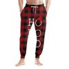 Men's Drawstring Pocket Casual Pants, Checkered Striped Printed Pocket Casual Pants, Home Sleeping Pants