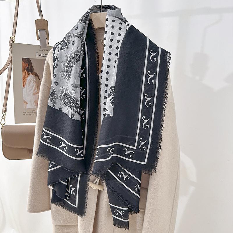 130 beard removal square scarf spring and summer fashion silk scarf retro women's high-end printing outer shawl