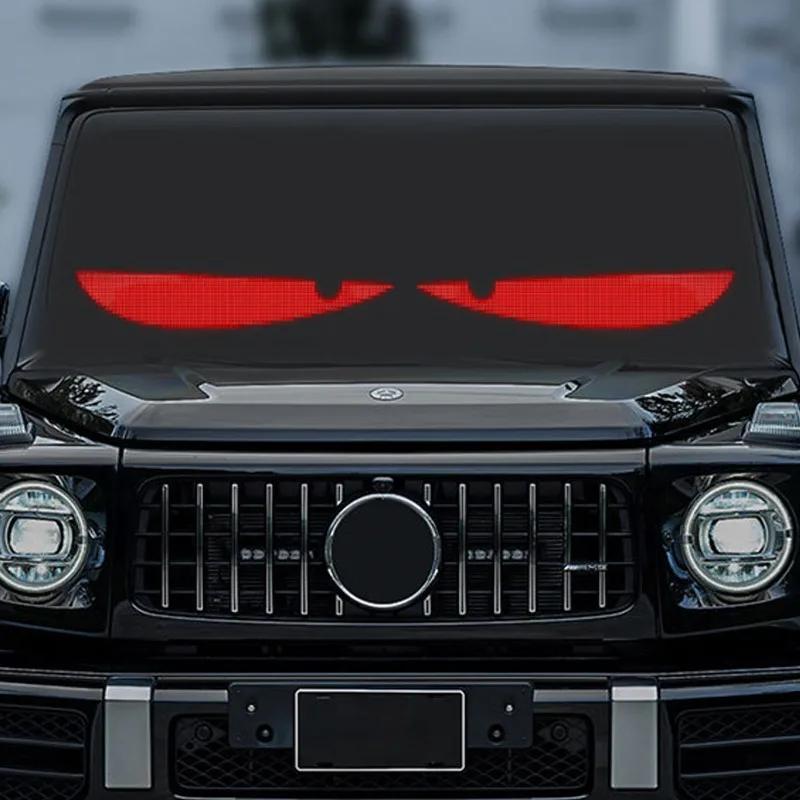 LED Truck Sign Remote Control Scrolling Animation Devil's Eye Flexi Sticker for Car Truck Windshield Stickers LED Display Light