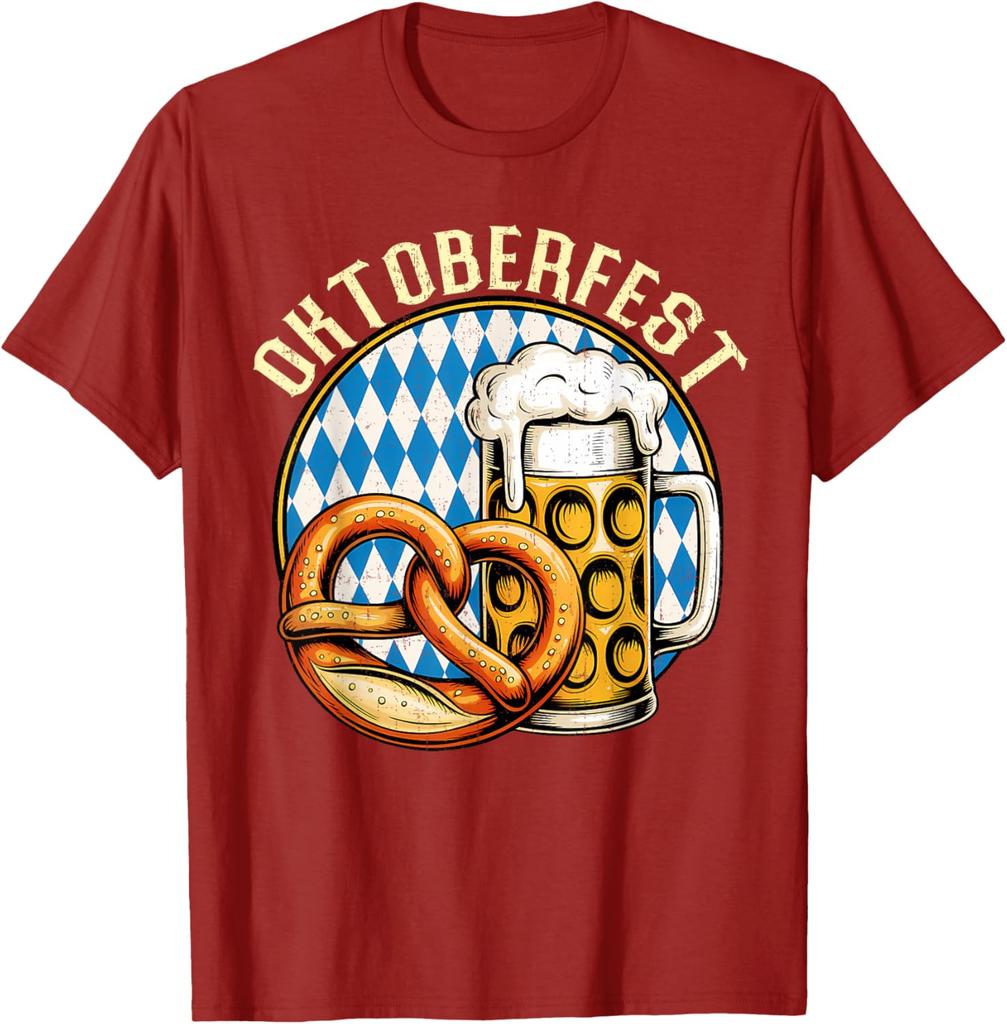 Oktoberfest Brezel Bier Pretzel Beer Funny Party Men Women TShirt Fashion Casual Cotton Graphic T Shirts Streetwear Tops Tee