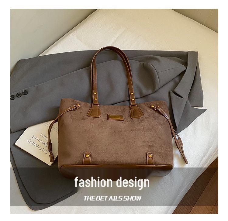 2025 Retro Matte Large-Capacity Women's Fashion Tote & Shoulder Bag