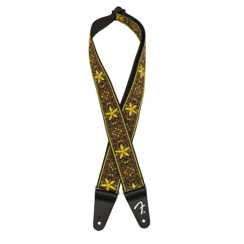 Fender Pasadena Woven Strap, Yellow Wallflower, 2" (Made In Canada)