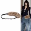 Fascia in Finta Pelliccia Peluche Stile Ragazza Piccante Y2K Moda Cintura Peluche Donna/Ragazze